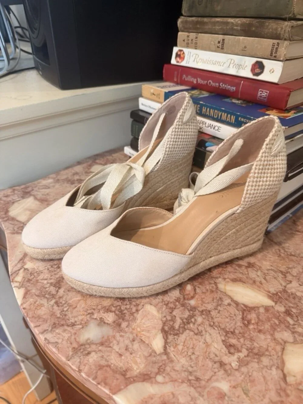 Reformation camilla lace up wedge espadrille Size 8 $248